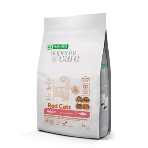 [斷貨中, 未有返貨日期, 可預訂等貨到] (訂貨需時3-5天) Nature's Protection Cat Superior Care - RED CATS 1.5kg (RCHE) 保然貓糧 無穀物去淚痕 橘貓配方 鯡魚